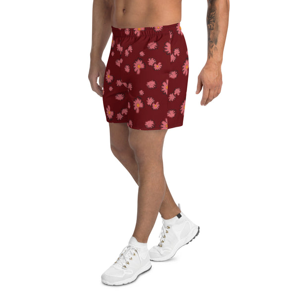Flower Shorts: Dark Red