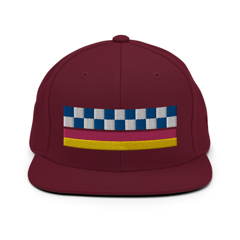 Checker Snapback Hat: Maroon