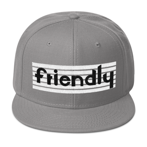 Friendly Snapback Hat: Lt Grey