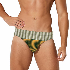 Wave Stripe Swim Brief: Olive / Gold