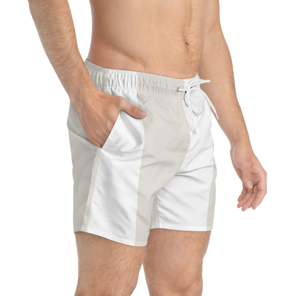 Big Stripe Swim Trunk: White