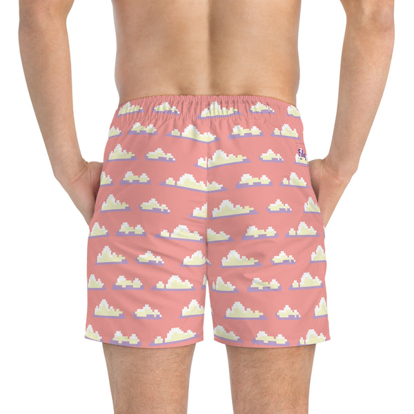 8 Bit Clouds Swim Trunks: Sunset