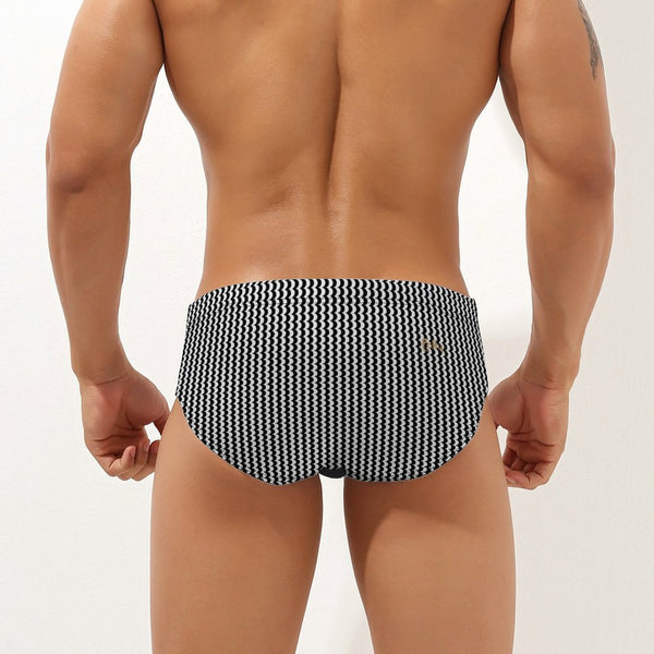 Wave Stripe Speedo: Black / White