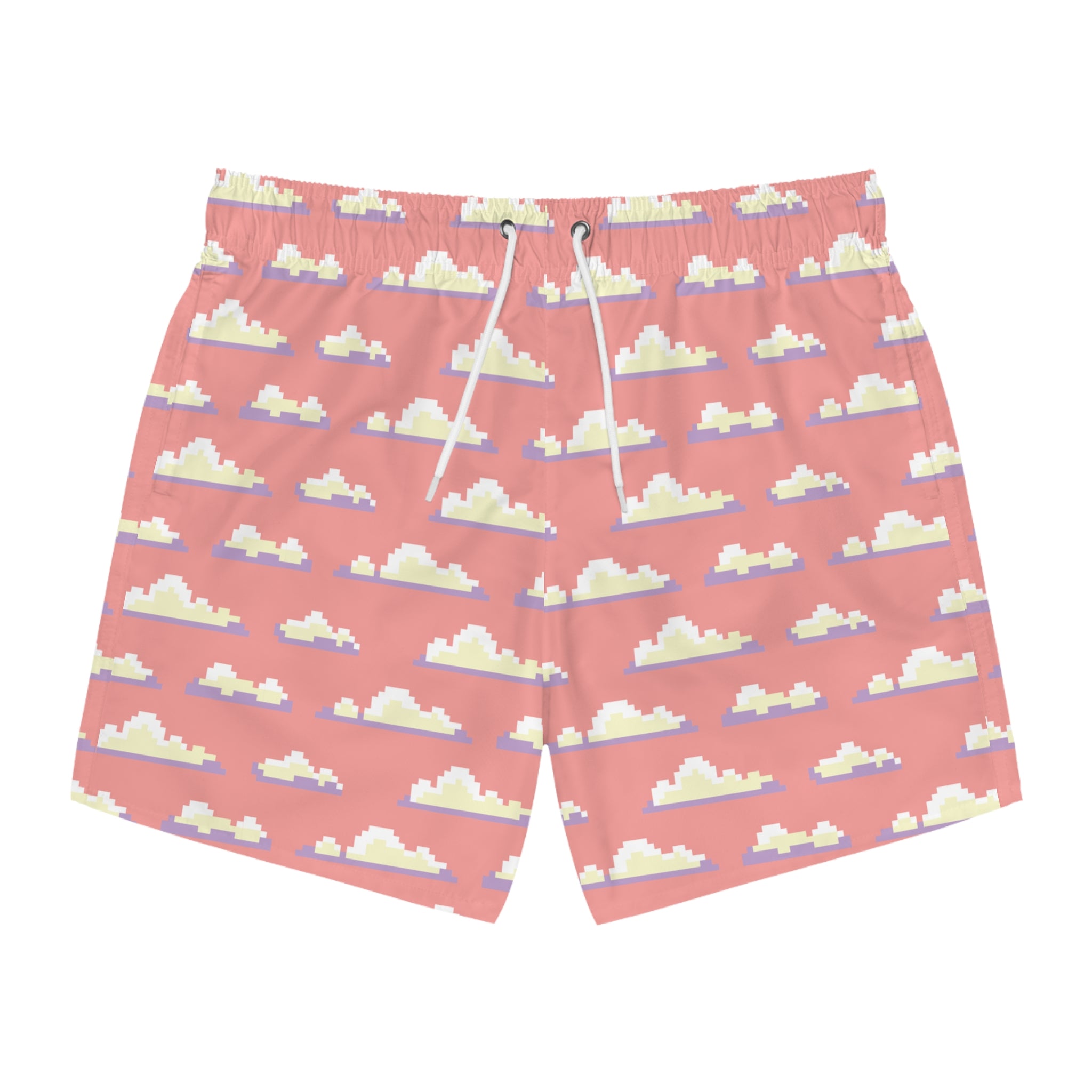 8 Bit Clouds Swim Trunks: Sunset
