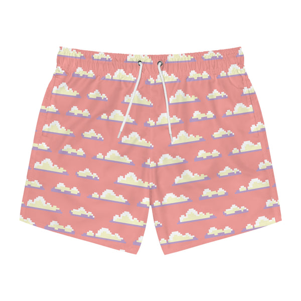 8 Bit Clouds Swim Trunks: Sunset