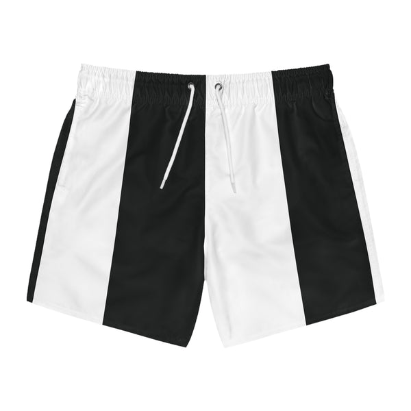 Big Stripe Swim Trunks: Black / White