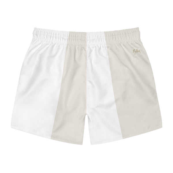 Big Stripe Swim Trunk: White