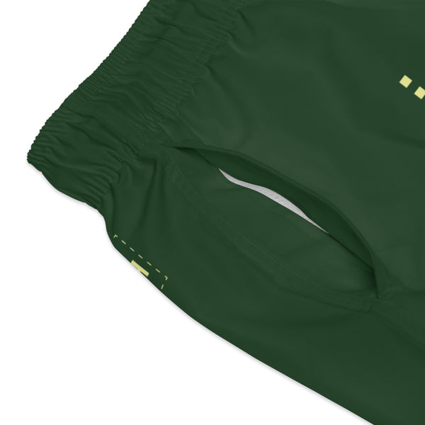 8 Bit Bugs Swim Trunks: Forest green / Yellow