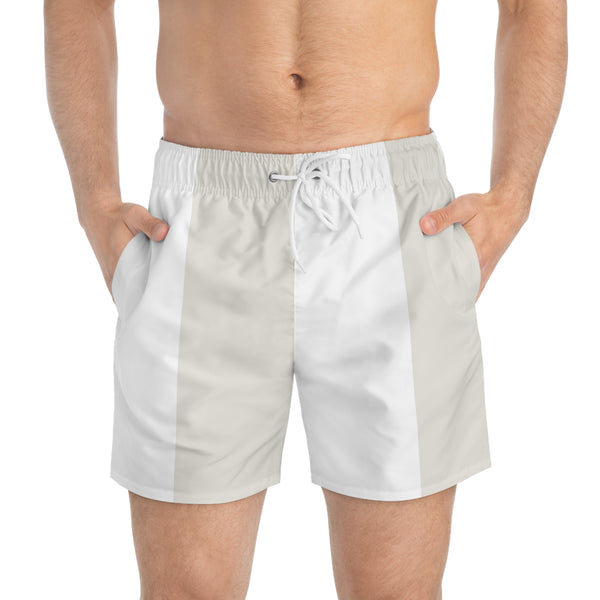 Big Stripe Swim Trunk: White