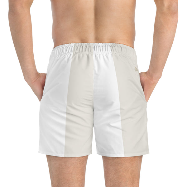 Big Stripe Swim Trunk: White