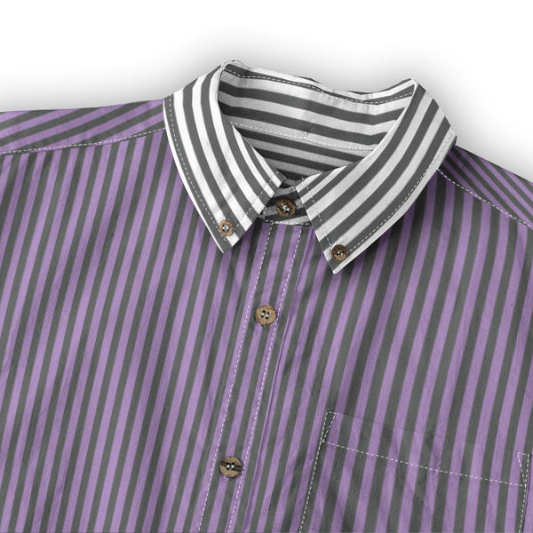 Duo Stripe Long Sleeve Shirt: Lavender / Slate