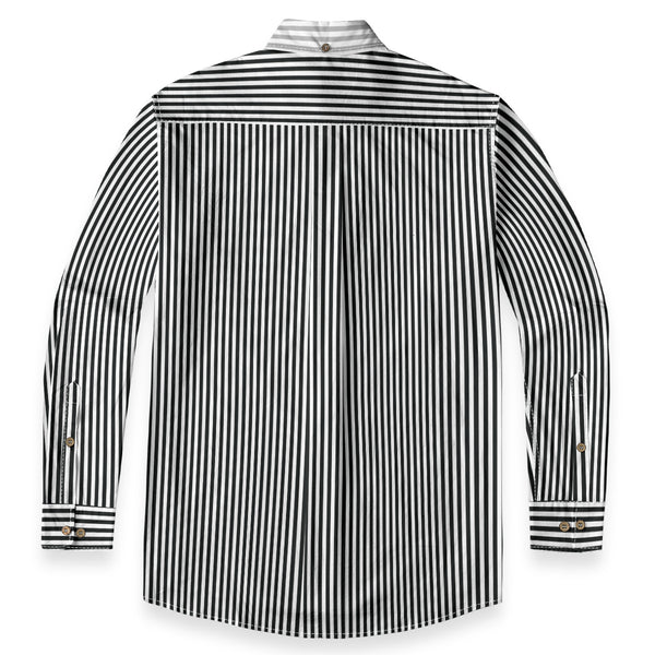 Duo Stripe Long Sleeve Shirt: Black / White