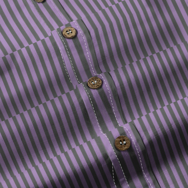 Duo Stripe Long Sleeve Shirt: Lavender / Slate