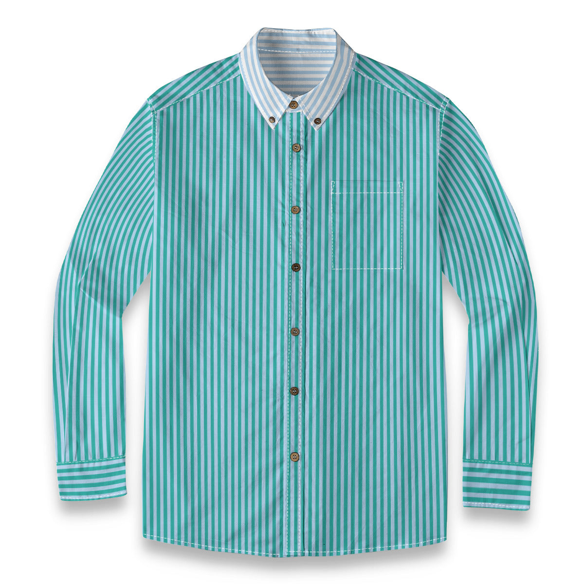 Duo Stripe Long Sleeve Shirt: Aqua / Sky