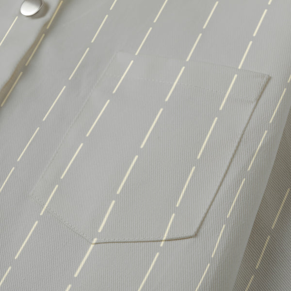 Chalk Stripe Cropped Jacket: Smoke Grey / White