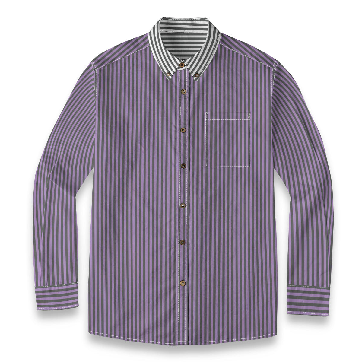 Duo Stripe Long Sleeve Shirt: Lavender / Slate