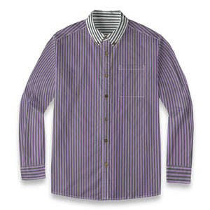 Duo Stripe Long Sleeve Shirt: Lavender / Slate