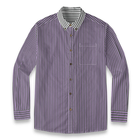 Duo Stripe Long Sleeve Shirt: Lavender / Slate