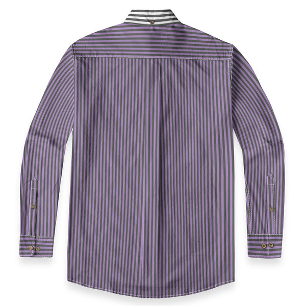 Duo Stripe Long Sleeve Shirt: Lavender / Slate