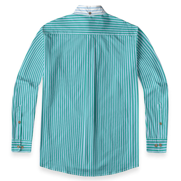 Duo Stripe Long Sleeve Shirt: Aqua / Sky