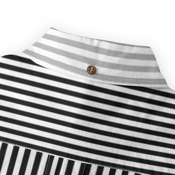 Duo Stripe Long Sleeve Shirt: Black / White