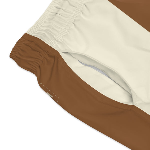 Big Stripe Swim Trunks: Whisky / Cream