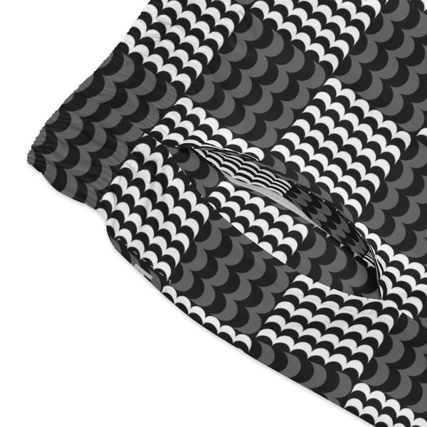Wave Check Swim Trunks: Black