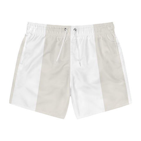 Big Stripe Swim Trunk: White