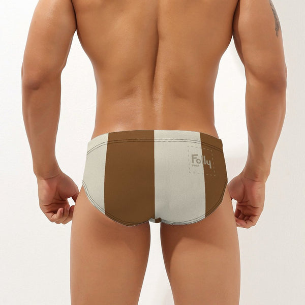 Big Stripe Speedo: Whisky / Cream