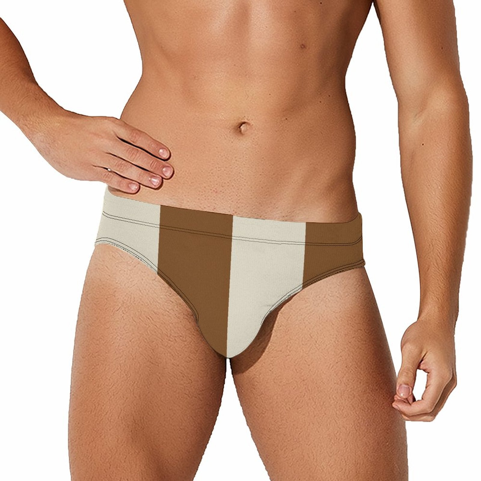 Big Stripe Speedo: Whisky / Cream