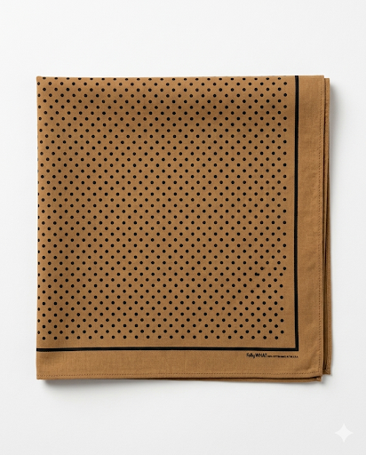 Dot Handkerchief: Camel / Black