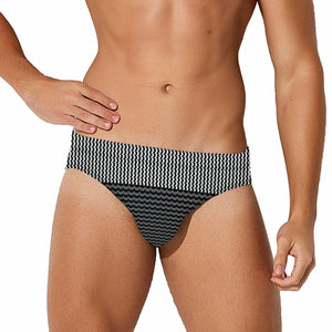 Wave Stripe Swim Brief: Black / White