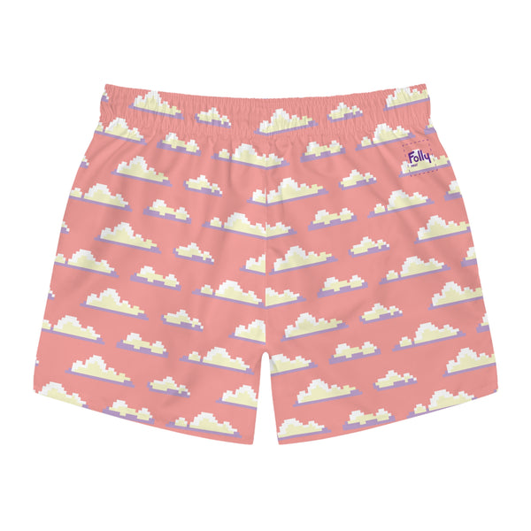8 Bit Clouds Swim Trunks: Sunset