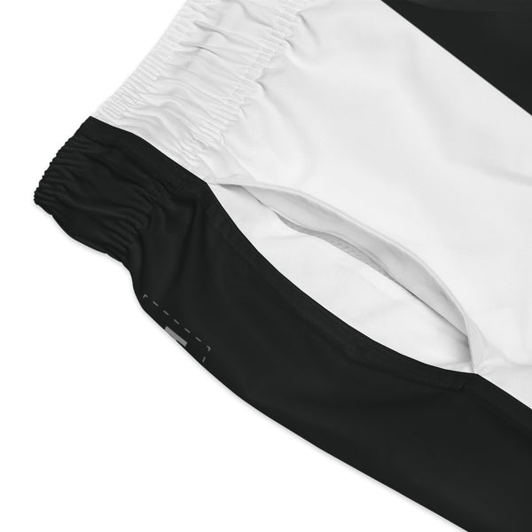 Big Stripe Swim Trunks: Black / White