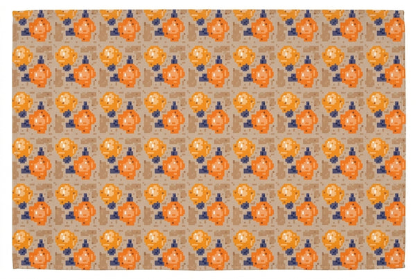 Pixelated Floral Sarong: Gold / Caramel
