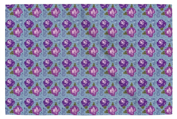 Pixelated Floral Sarong: Denim Blue / Grape
