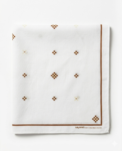 Geo Handkerchief: White / Congac