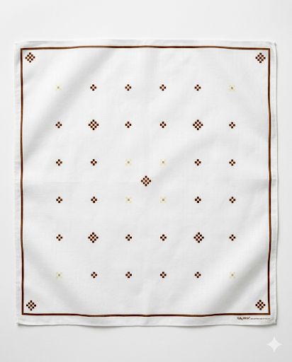 Geo Handkerchief: White / Congac