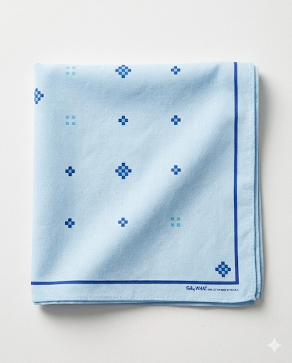 Geo Handkerchief: Sky / Deep Blue