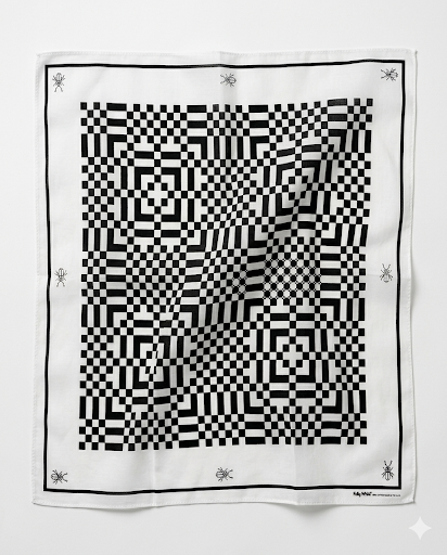 8 Bit Beetle Handkerchief: White