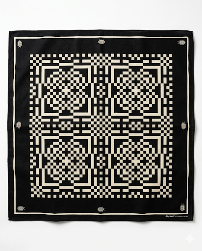 8 Bit Millipede Handkerchief: Black