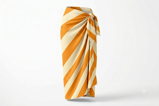 Big Stripe Sarong: Gold / Pale Yellow