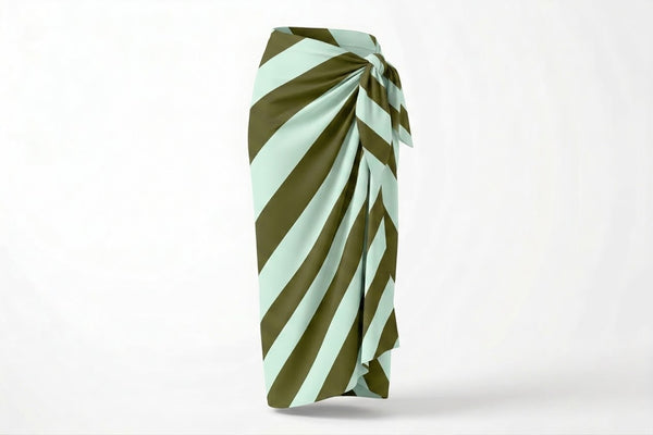 Big Stripe Sarong: Olive / Mint