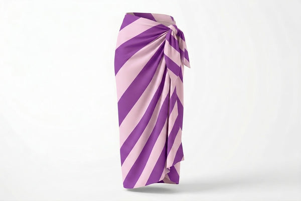 Big Stripe Sarong: Grape / Lilac