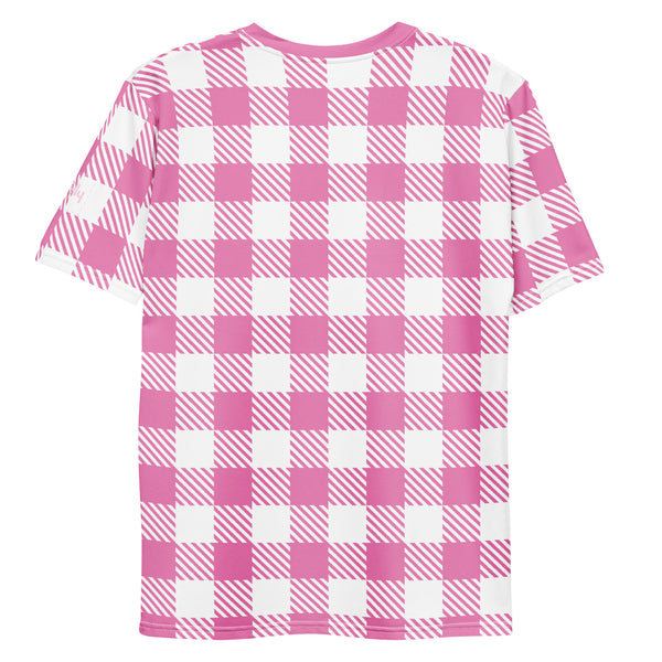 B____ T-shirt à carreaux rose : rose