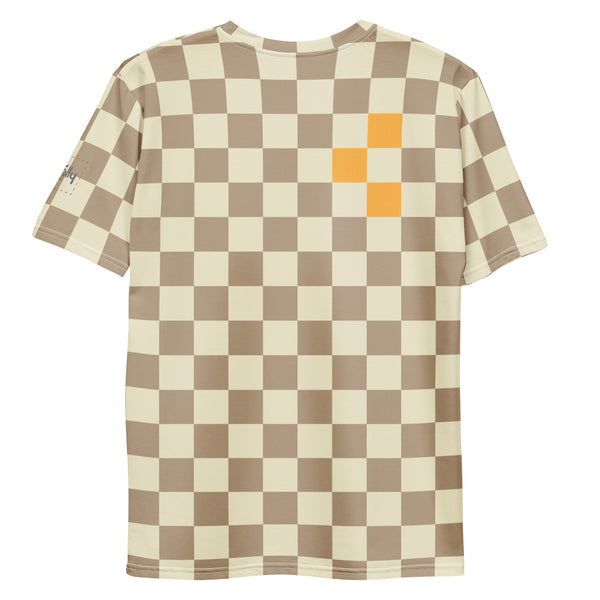 Camiseta Check Glitch: Caqui / Crema