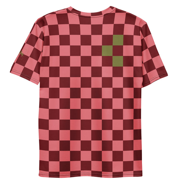 Check Glitch t-shirt: Deep Red