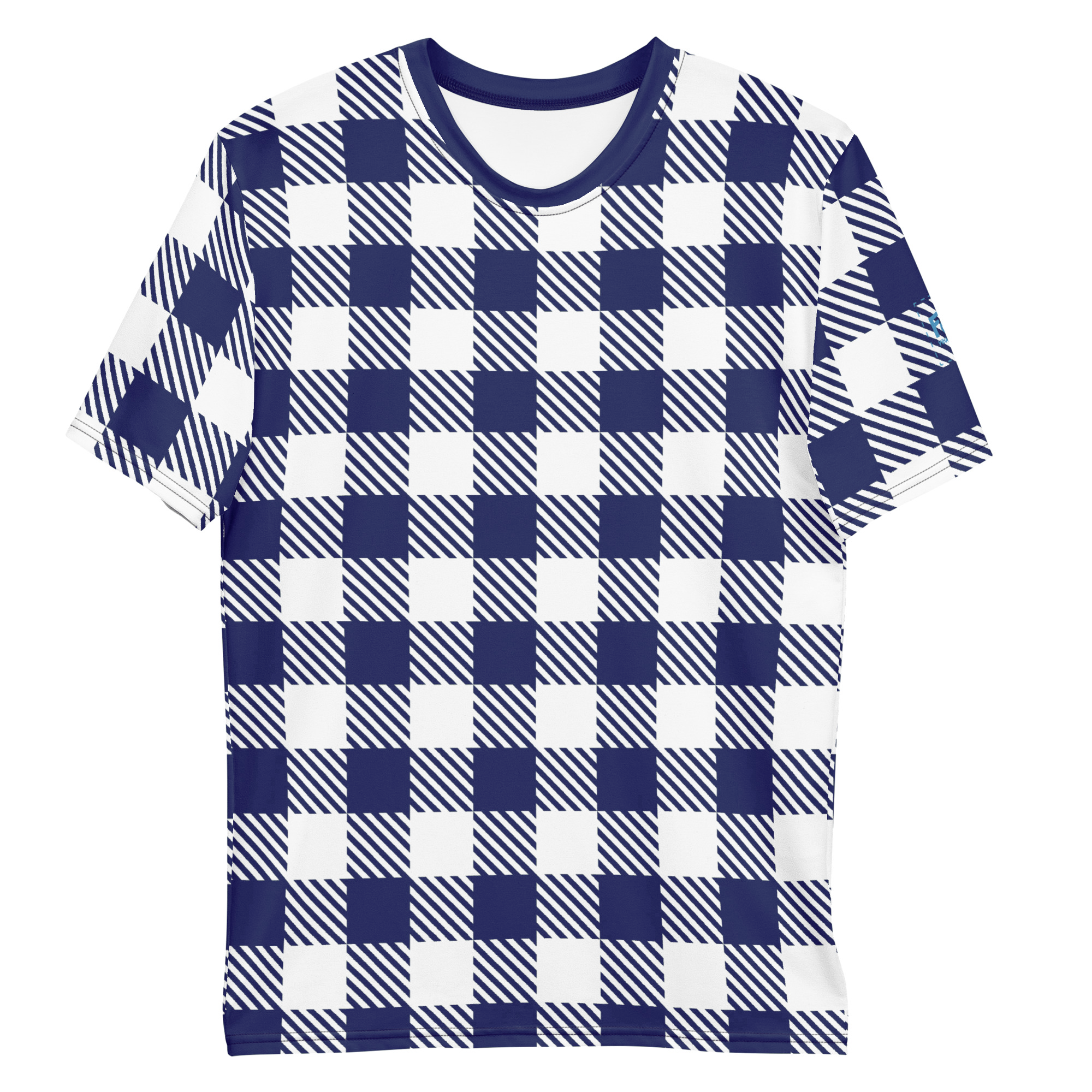 B____ Plaid t-shirt: Navy