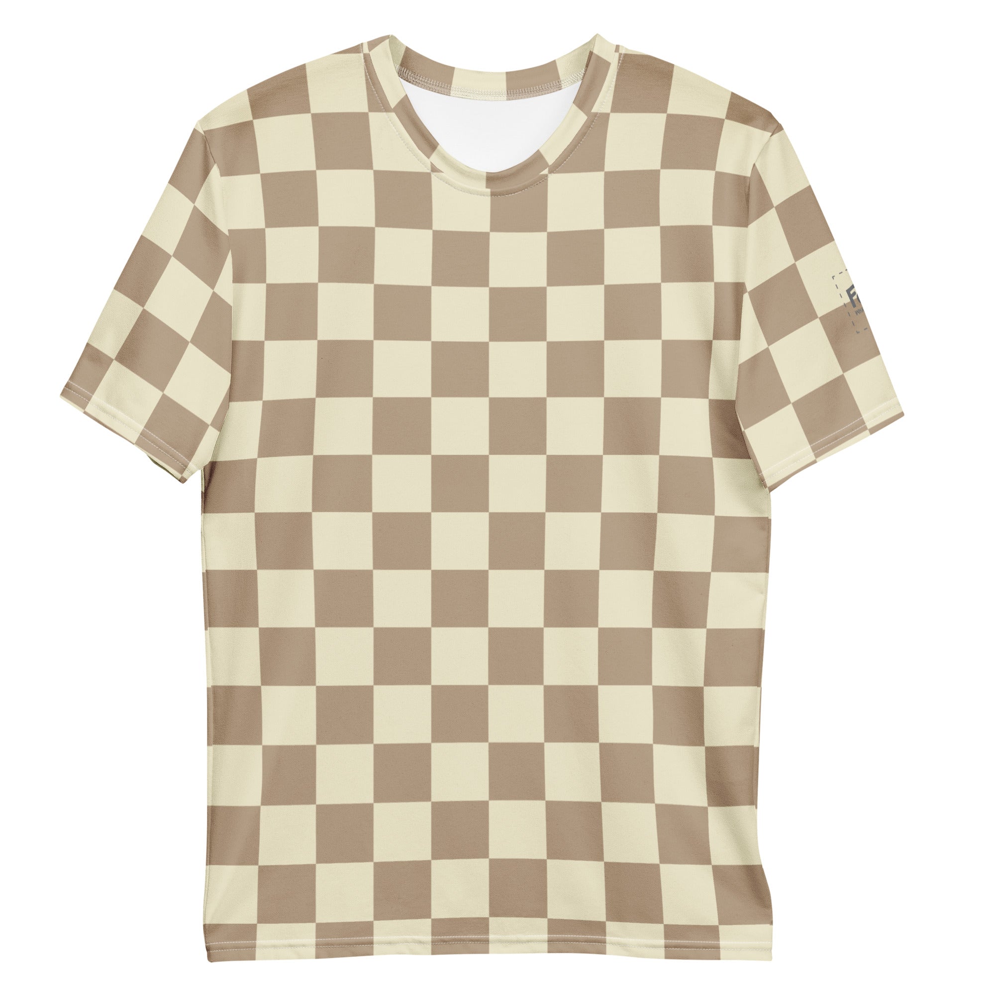 Check Glitch t-shirt: Khaki / Cream