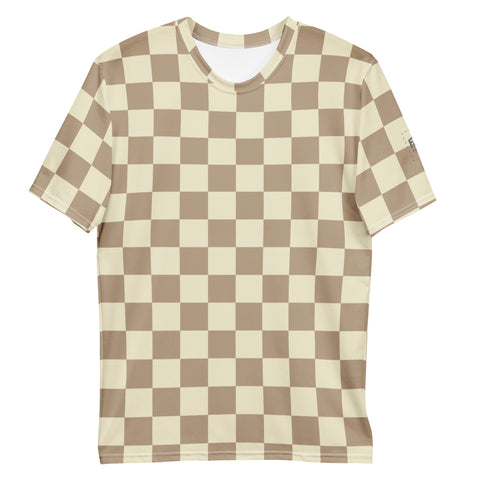 Camiseta Check Glitch: Caqui / Crema